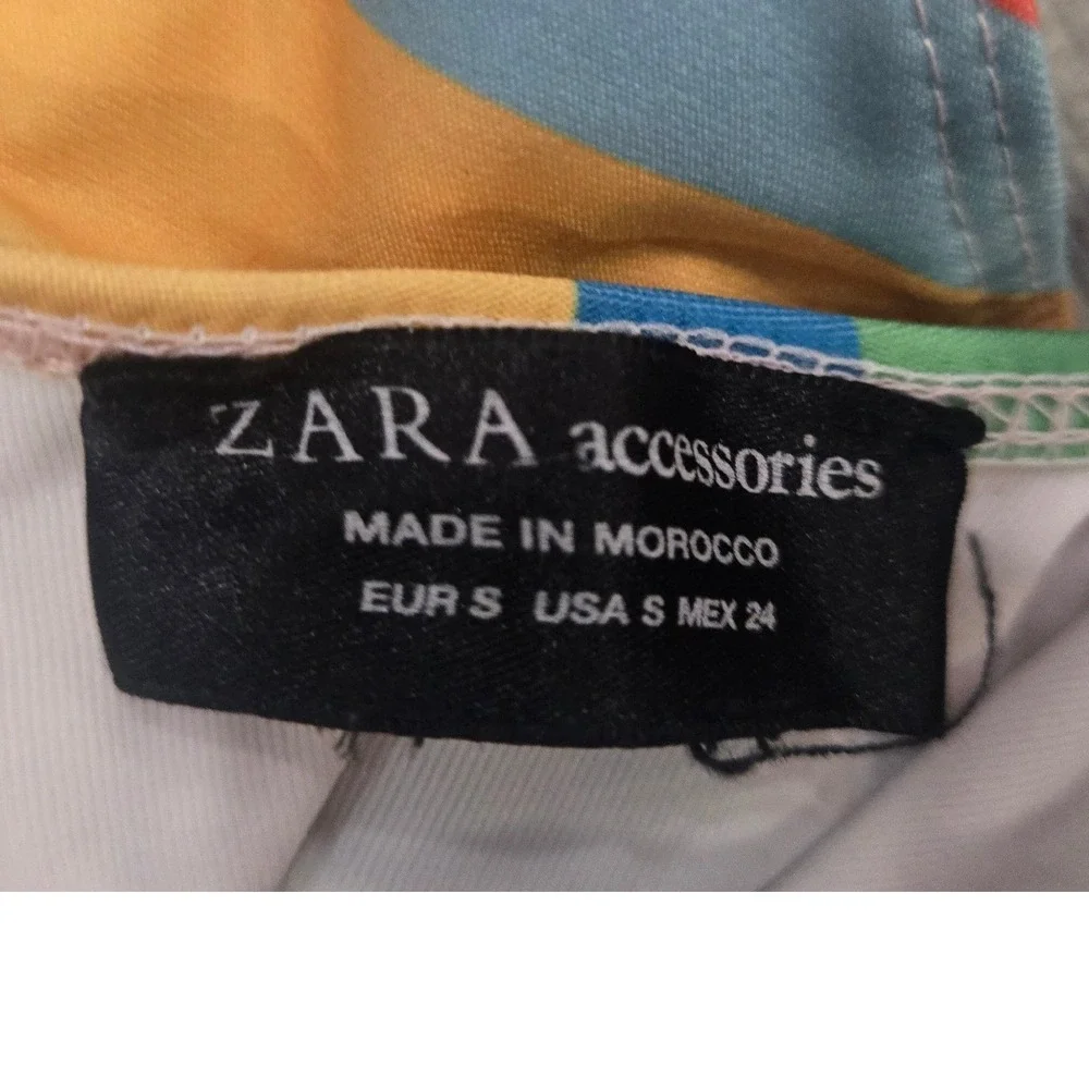 Zara Accessories Vertical Multi Color Striped One Piece Swimsuit Rainbow Scoop S